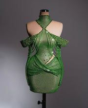 Rochie Blini 21 cu cristale verzi mini