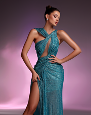 Rochie Vlora lunga turcoaz