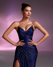 Rochie Vlora lunga albastru electric