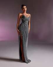 Rochie Vlora lunga neagra cu cristale