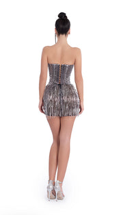 Rochie Albina Dyla mini cu franjuri
